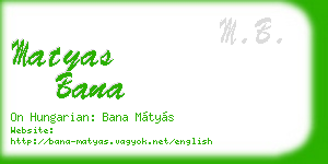 matyas bana business card